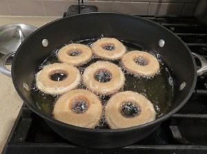 Apple Spice Donuts Frying